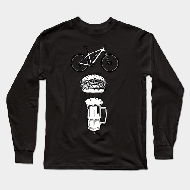 Bike, Burger & Beer HT Long Sleeve T-Shirt by CALMA
